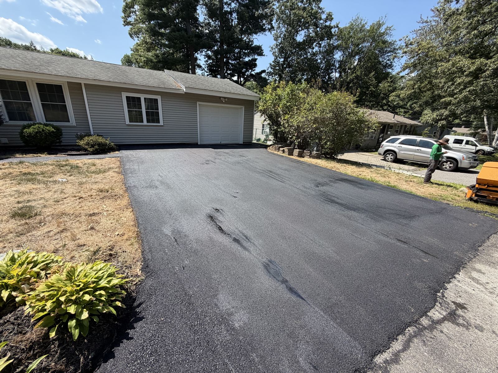 Completed asphalt driveway by contractor serving Lititz PA